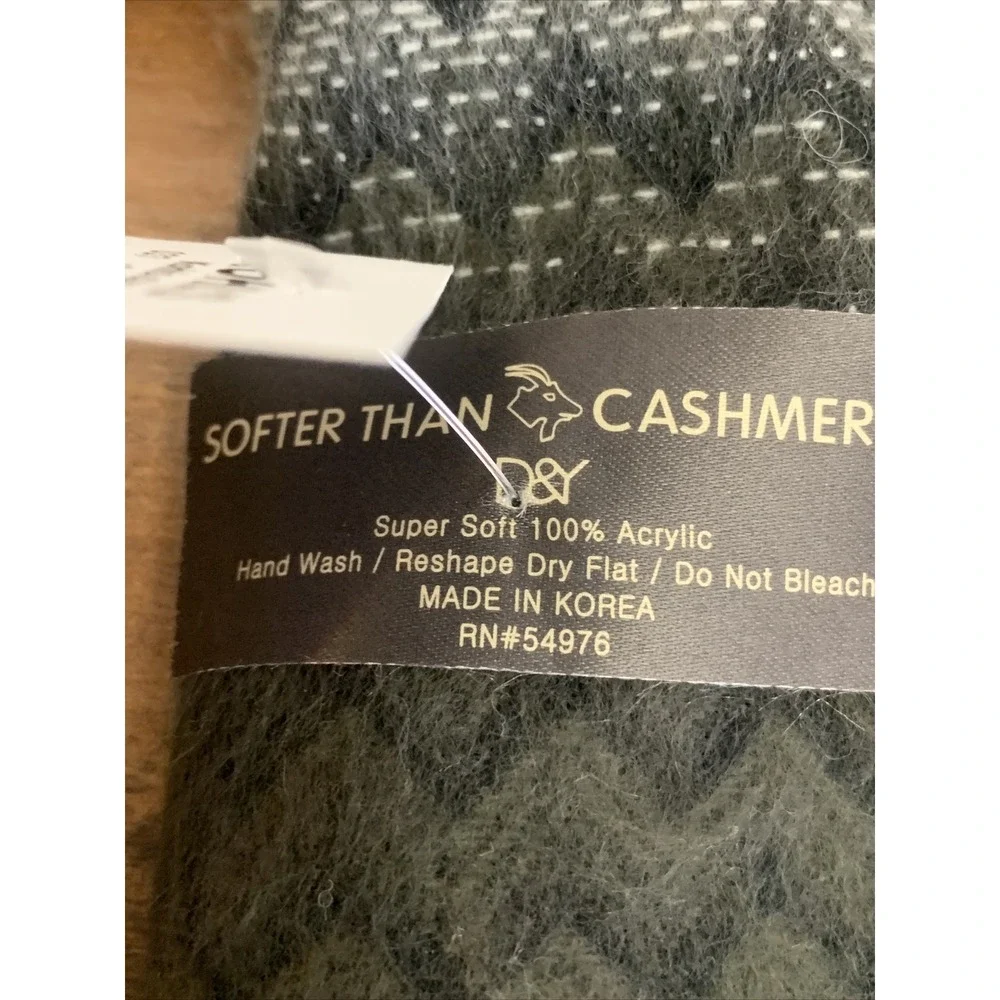 Kohl's Scarf Gray Black Geo‎ Print OS Accessory Softer Than Cashmere Acrylic NEW